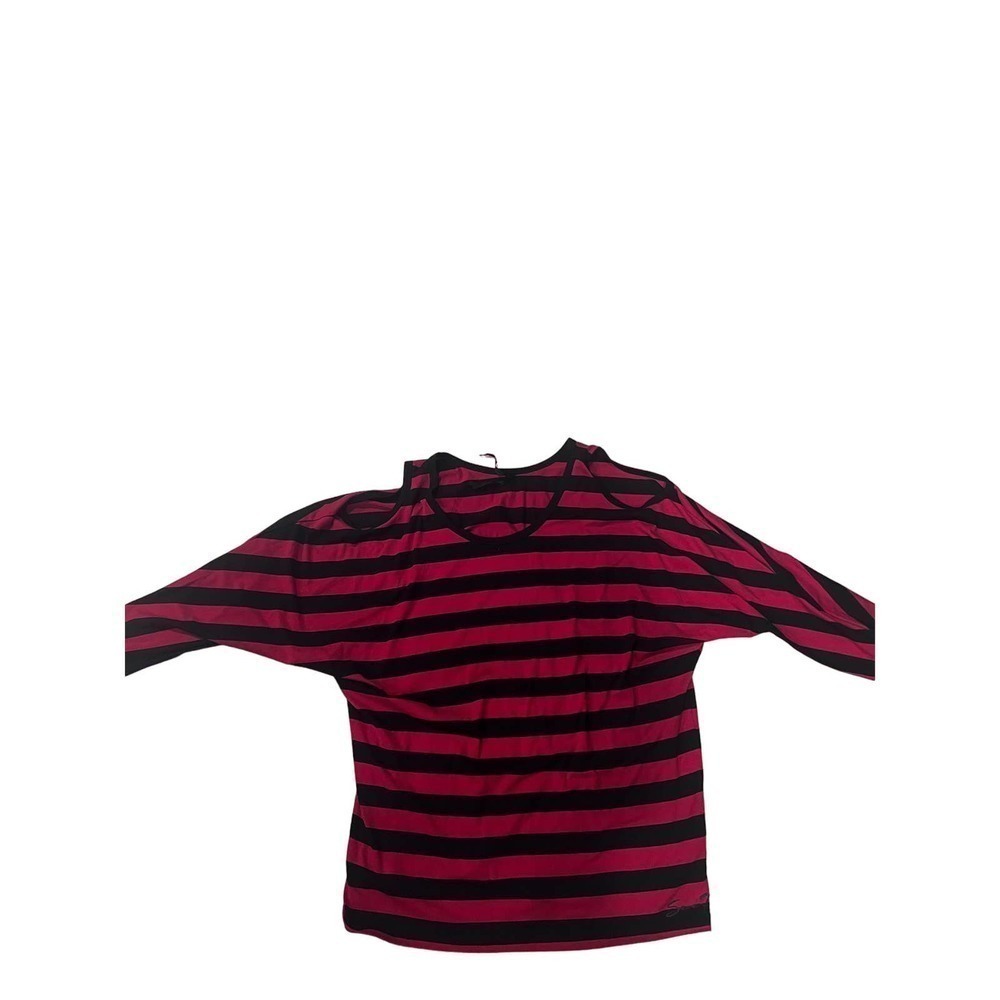 New 7 Seven stripped Women’s top Cold shoulder sz M